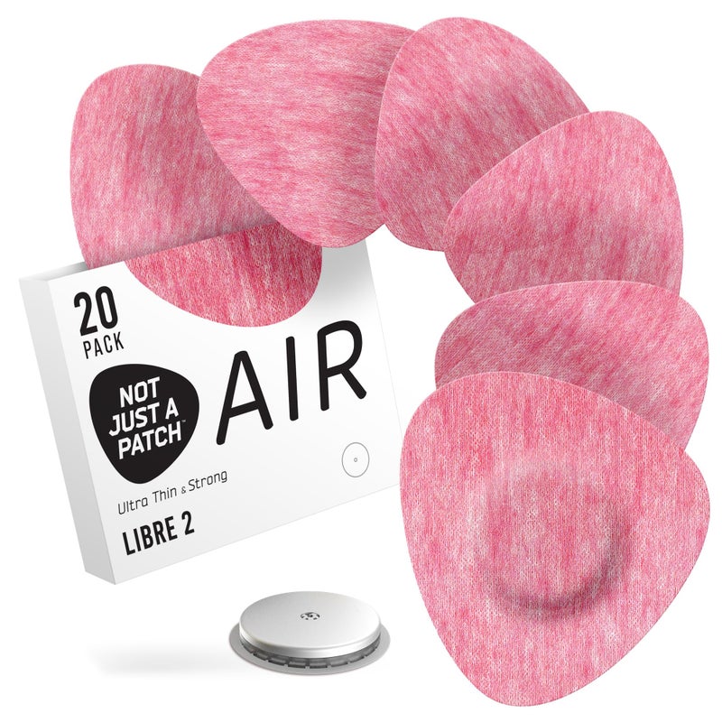Not Just A Patch Freestyle Libre 2 Covers 20 Pack Thin Strong and Light UltraLong 14 Day Adhesion Durable Lingo CGM Libre 2 Sensor Protector Patches Pink